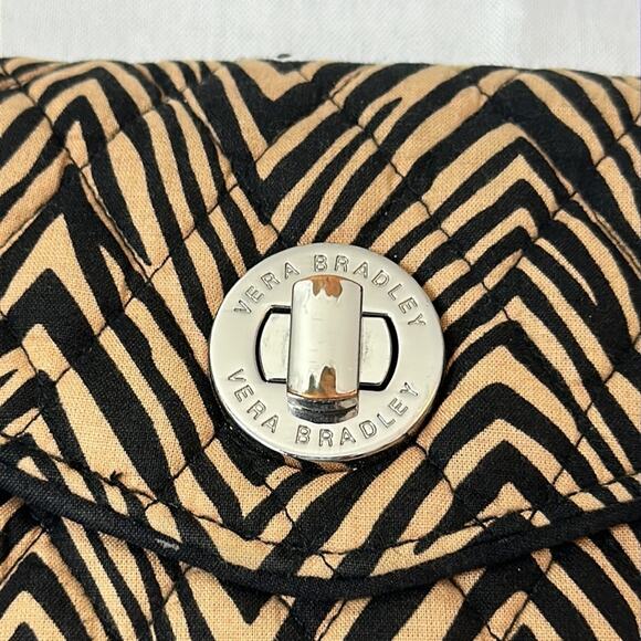 Vera Bradley Wristlet Clutch Wallet Your Turn Smartphone Brown Black  6.25" x 5" - Picture 3 of 8